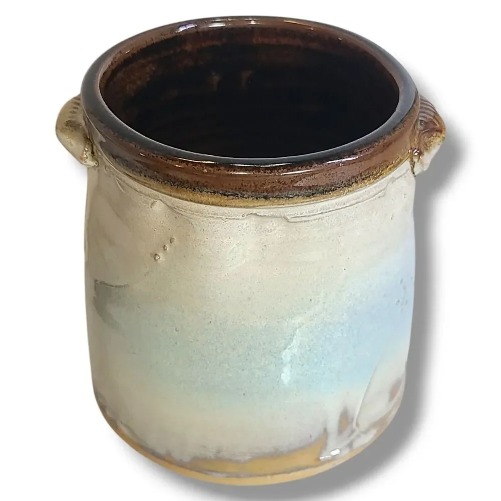 Studio Art Pottery Vase‎ Jar Crock Signed Hunton 4